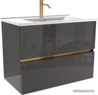ЗОВ Тумба с умывальником Лира 90 L90MWFMLGVG-OL90 (грифель глянец)