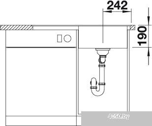 Кухонная мойка Blanco Zenar 45 S-F (темная скала, правая) [519292]