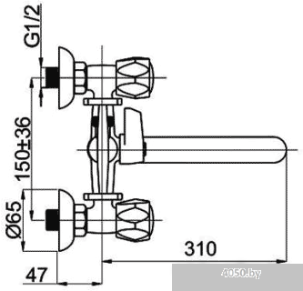 Смеситель Rubineta Milano-1 (C)(K) (M1CK06)