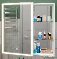 Континент Шкаф с зеркалом Aperio Led 80x80 (левый)