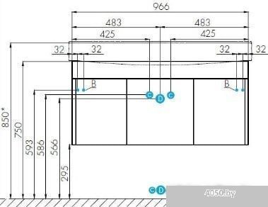 Акватон Тумба под умывальник Беверли 100 1A236701BV010 (белый)