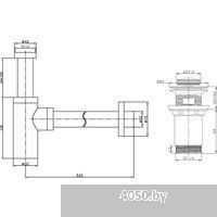 Lauter 21393-60-A + клапан 21190W + сифон 21635W (белый матовый)