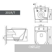 Grado GD-W201T + TECE 9400414 (с кнопкой смыва)