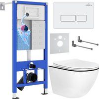 Roxen Antares Black в комплекте с инсталляцией StounFix Dual Fresh 6 в 1 964744 (кнопка: белый гляне