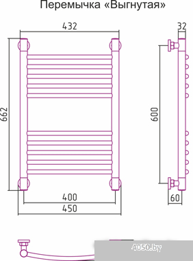 Полотенцесушитель Сунержа Богема+ 600x400 00-0221-6040