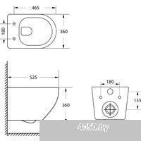 Lauter Vortex 2110830 с кнопкой 219702HD (узкая, белый)