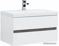 Aquanet Тумба Беркли 80 с умывальником Moduo 80 (белый/дуб рошелье)