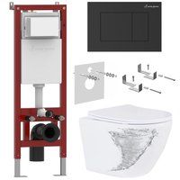 Roxen Antares Tornado в комплекте с инсталляцией Asten Readle Zentralmodul с кнопкой (черный матовый