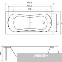 Lauter Sophia 150х70 21205150 (с каркасом, черным подголовником, черным лицевым и торцевым экраном)