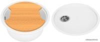 Кухонная мойка KitKraken Duo Spring C-510 с разделочной доской (белый)
