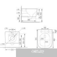 Roxen Boro в комплекте с инсталляцией StounFix Dual Fresh 6 в 1 966418 (кнопка: серый бетон)