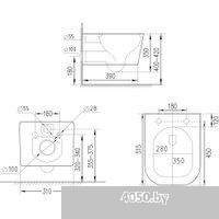 Roxen Boro в комплекте с инсталляцией StounFix Dual Fresh 6 в 1 966666 (кнопка: бежевый)