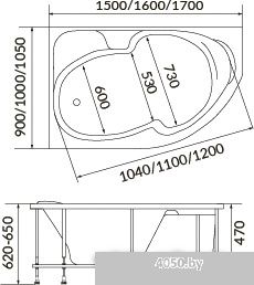 Ванна 1Марка Diana 150x90R