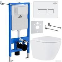 Roxen Antares в комплекте с инсталляцией StounFix Slim 6 в 1 570840 (кнопка: белый глянец)