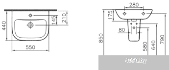 Умывальник Vitra S20 55x46 [5502B003-0001]