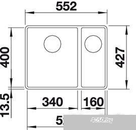 Кухонная мойка Blanco Subline 340/160-F (белый) [519805]