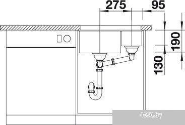 Кухонная мойка Blanco Subline 340/160-U (левая, антрацит)