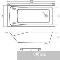 Lauter Aurora 160x70 21010060 (с ножками и лицевым экраном)