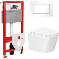 Lauter Square 214903 + TECE Kit 9400413 с кнопкой (белый)