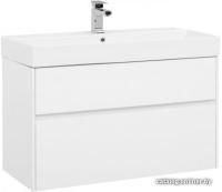 Aquanet Тумба Бруклин 100 00212599 с умывальником Slim Synergy (белый)