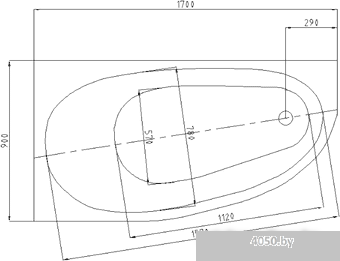 Ванна Aquatek Дива 170x90 (с каркасом, правая)