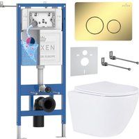 Roxen Antares в комплекте с инсталляцией StounFix Dual Fresh 6 в 1 868579 (кнопка: сатин матовая)