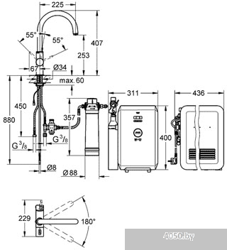 Смеситель Grohe Blue Chilled and Sparkling 31323000