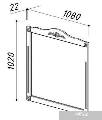 Belux Зеркало Империя В 105 (слоновая кость)
