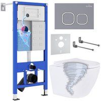 Roxen Antares Tornado в комплекте с инсталляцией StounFix Dual Fresh 6 в 1 968389 (кнопка: серый бет