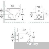 Roxen Antares Tornado Long в комплекте с инсталляцией StounFix Dual Fresh 6 в 1 868418 (кнопка: браш