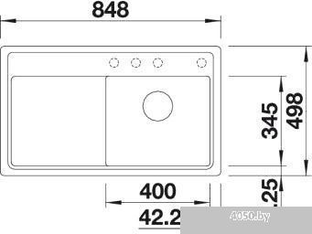 Кухонная мойка Blanco Zenar 45 S-F (темная скала, правая) [519292]