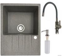 БелЭворс Vega L + смеситель W74004-9 + дозатор L405-1 (серый/сатин)