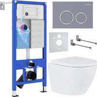 Roxen Antares 530185-02 в комплекте с инсталляцией StounFix Dual Fresh 6 в 1 966055 (кнопка: серый б