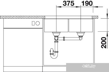 Кухонная мойка Blanco Subline 350/350-U (серый беж) [517432]