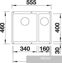 Кухонная мойка Blanco Subline 340/160-U (жемчужный, правая) [520405]