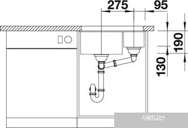 Кухонная мойка Blanco Subline 340/160-U (правая, серый беж)
