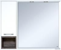 Misty шкаф с зеркалом Фетта 100 с нишей (белый, левый)