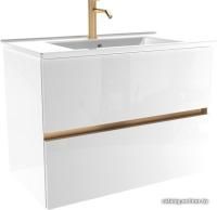 ЗОВ Тумба с умывальником Лира 100 L100MW0MWGVG-OL100 (белый глянец)