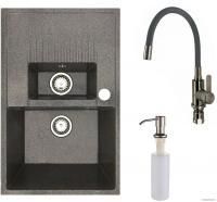 БелЭворс Forma R + смеситель W74004-9 + дозатор L405-1 (серый/сатин)