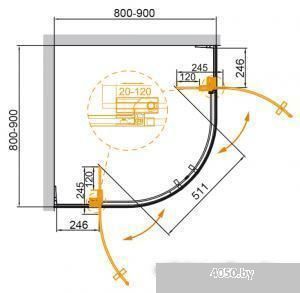 Cezares SLIDER-R-2-80/90-C-Cr