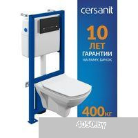 Cersanit Carina New Clean On с инстал. Link Pro (с кнопкой Estetica 64112 черный/хром)