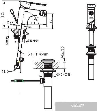 Смеситель Bravat Gina F365104C-ENG