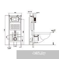 Abber Rechteck AC1201MB-AC0105-AC0121MMG (с кнопкой смыва)