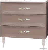 MarkaOne Тумба Lumier 75Н У71288 с умывальником Emerald 75 (капучино)