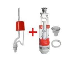 Арматура двойная хром кнопка, нижняя подводка, ИнкоЭр