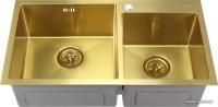 Кухонная мойка Melana ProfLine S7843HG (сатин золотой, глубина 22 см, сталь 3 мм)