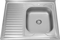 Кухонная мойка Sinklight 8060 (правая, матовая, глубина чаши 16 см, сталь 0.4)