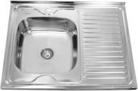 Кухонная мойка Sinklight 8060 (левая, полированная, глубина чаши 16 см, сталь 0.4)