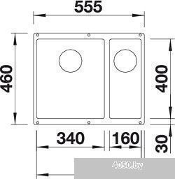 Кухонная мойка Blanco Subline 340/160-U (левая, антрацит)