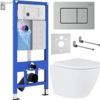 Roxen Antares в комплекте с инсталляцией StounFix Dual Fresh 6 в 1 968421 (кнопка: сатин)